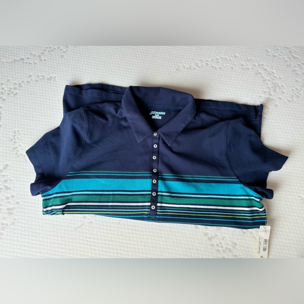 NWT St. John's Bay Women Polo Blue Shirt Size XL - Picture 7 of 8